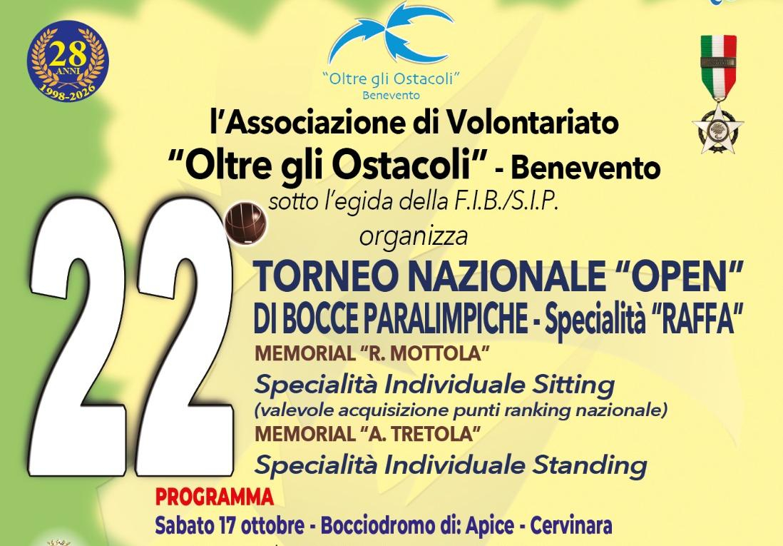 Bocce paralimpiche, a Benevento e Cervinara il Torneo nazionale Open FIB-CIP
