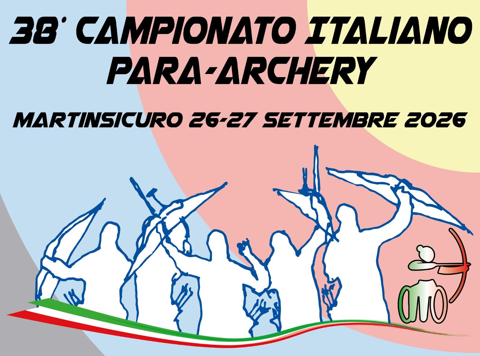 Locandine 38° Campionato Italiano Para Archery a Martinsicuro dal 26 al 27 settembre 2026