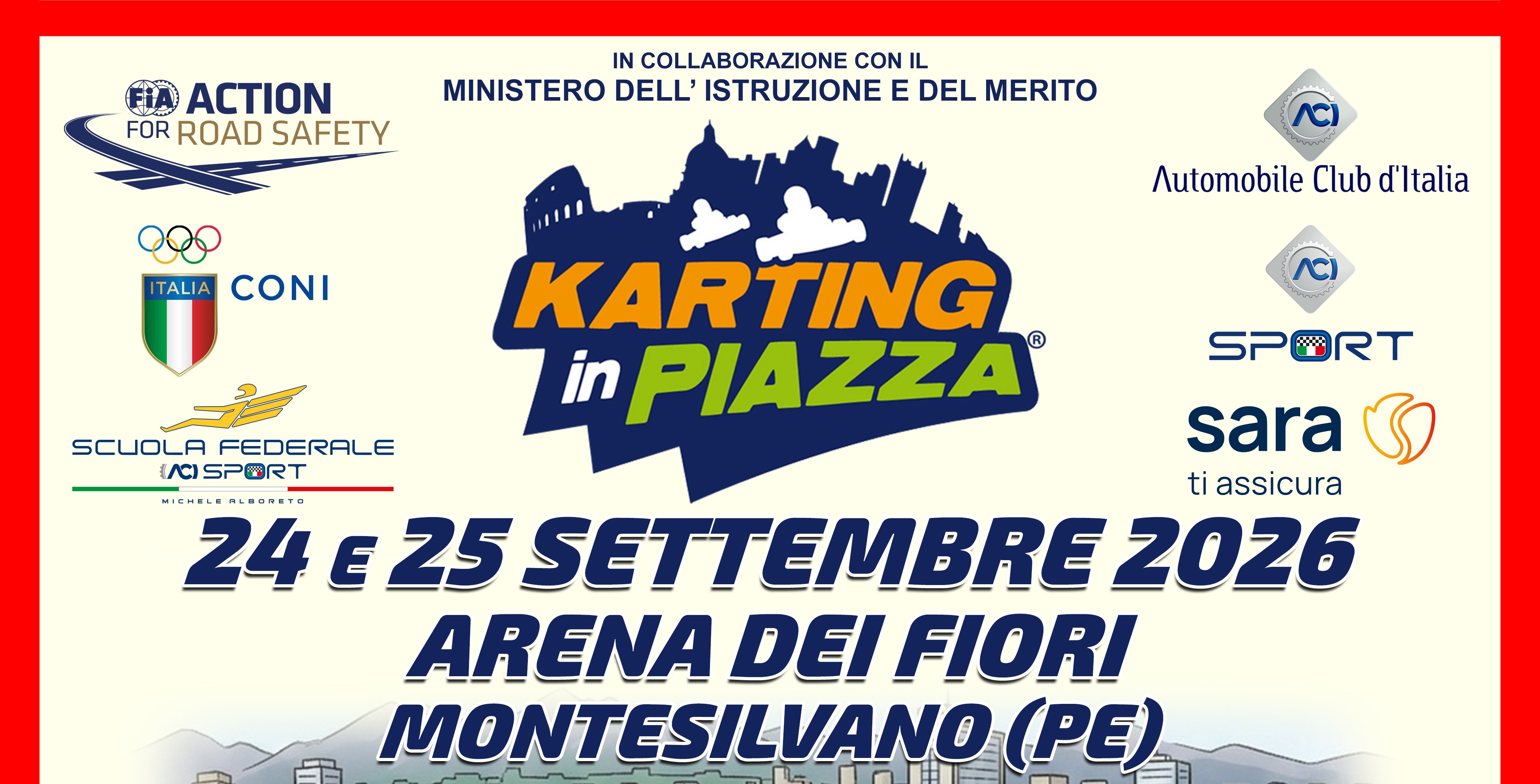 Locandina Karting in piazza nei giorni 24 e 25 settembre 2026 a Montesilvano (PE)