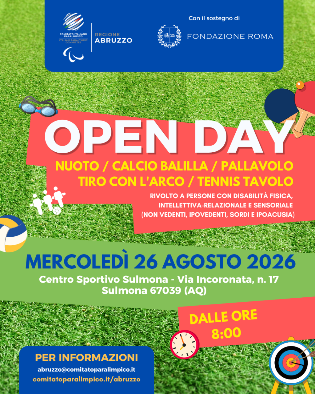 Locandina Open Day 2026 Abruzzo