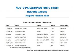 NUOTO PARALIMPICO marchigiano - Tappe Campionati Regionali