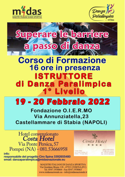 CORSO DI FORMAZIONE ISTRUTTORE DANZA PARALIMPICA PRIMO LIVELLO, CASTELLAMMARE...