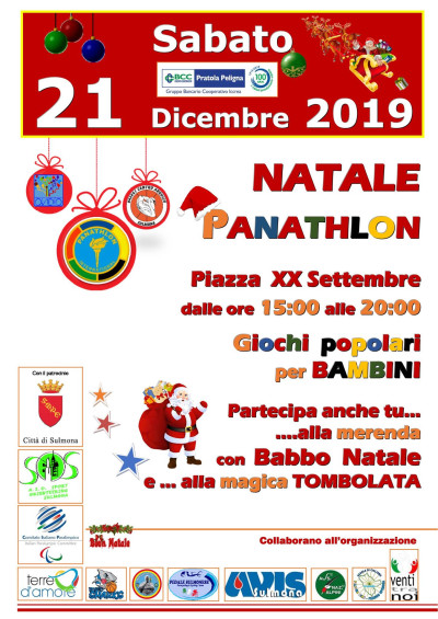 Sabato 21 dicembre festa natalizia con il Panathlon Sulmona