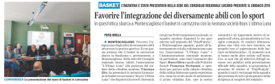 Presentazione Basket in carrozzina - L'ultima Luna