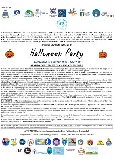 Halloween Party, Casola di Napoli 27 ottobre 2024