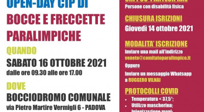 16/10/2021 - OPEN-DAY CIP DI BOCCE E FRECCETTE PARALIMPICHE