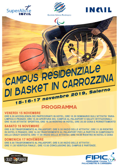 CAMPUS RESIDENZIALE DI BASKET IN CARROZZINA CIP-INAIL - SALERNO 15-16-17 NOVE...