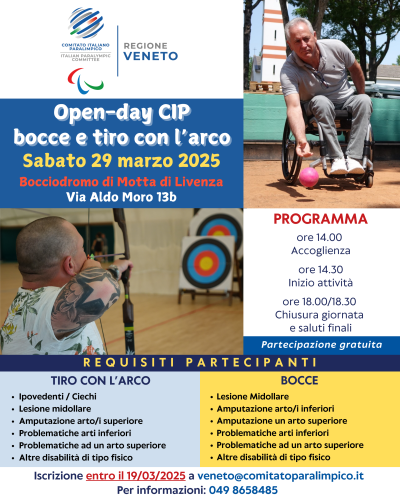 OPEN-DAY CIP di BOCCE e TIRO CON L’ARCO