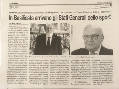 Arrivano in Basilciata gli stati generali dello Sport