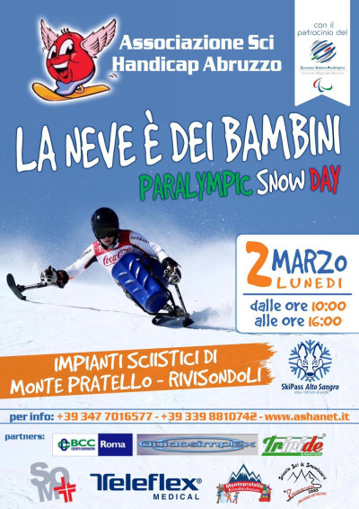 Giornata dello Sport Paralimpico sulla neve a Rivisondoli il 2 marzo