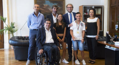 Il nuotatore FISDIR Valerio Catoia premiato dal Ministro per lo Sport Luca Lotti