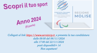 Al via la seconda fase del progetto “SCOPRI IL TUO SPORT” 