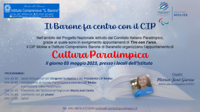 Il CIP Molise e l''Istituto Comprensivo Barone di Baranello daranno spazio do...