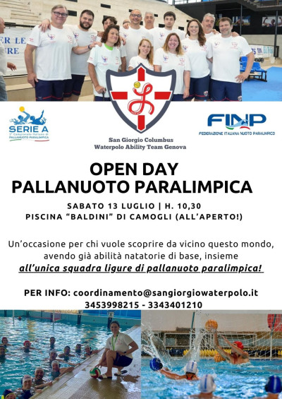 Open Day di Pallanuoto Paralimpica a Camogli: Un Evento di Sport e Inclusione