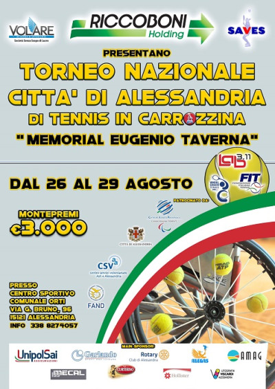 Ad Alessandria il Torneo Nazionale di Tennis in carrozzina - dal 26 al 29 agosto